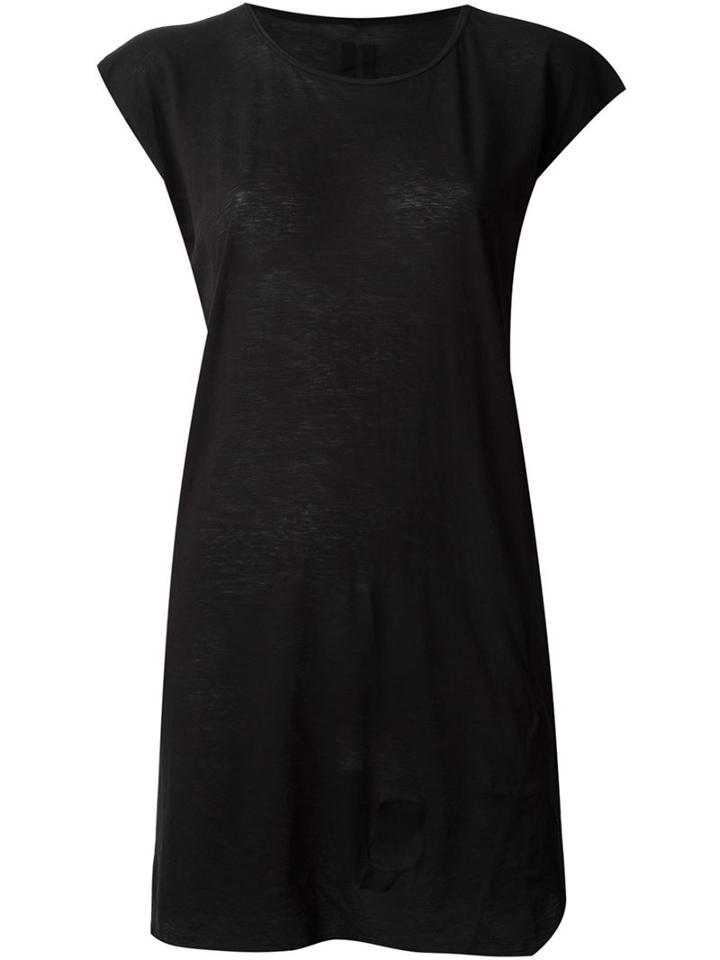 Rick Owens Drkshdw Long Cap Sleeve T-shirt, Women's, Size: Medium, Black, Cotton