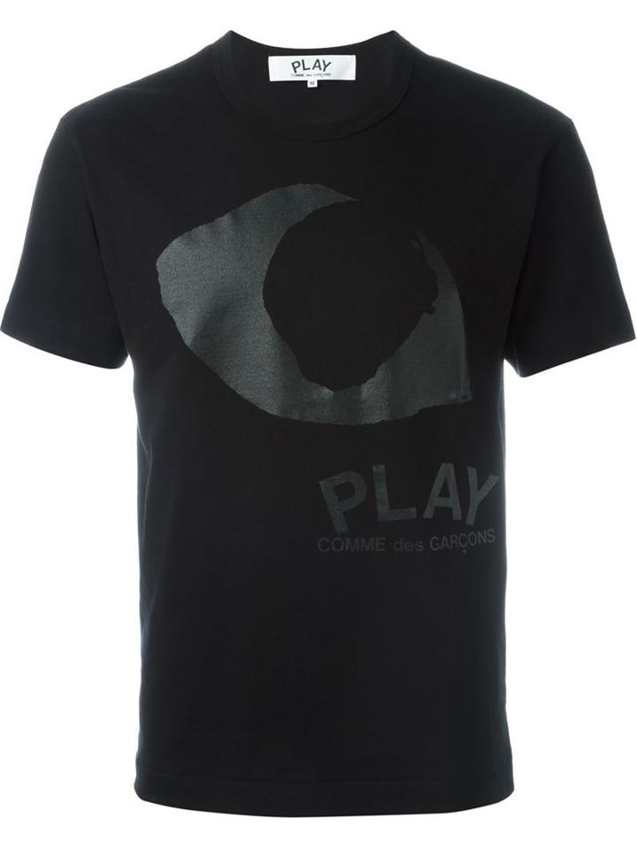Comme Des Garçons Play Eye Print T-shirt, Men's, Size: Medium, Black, Cotton
