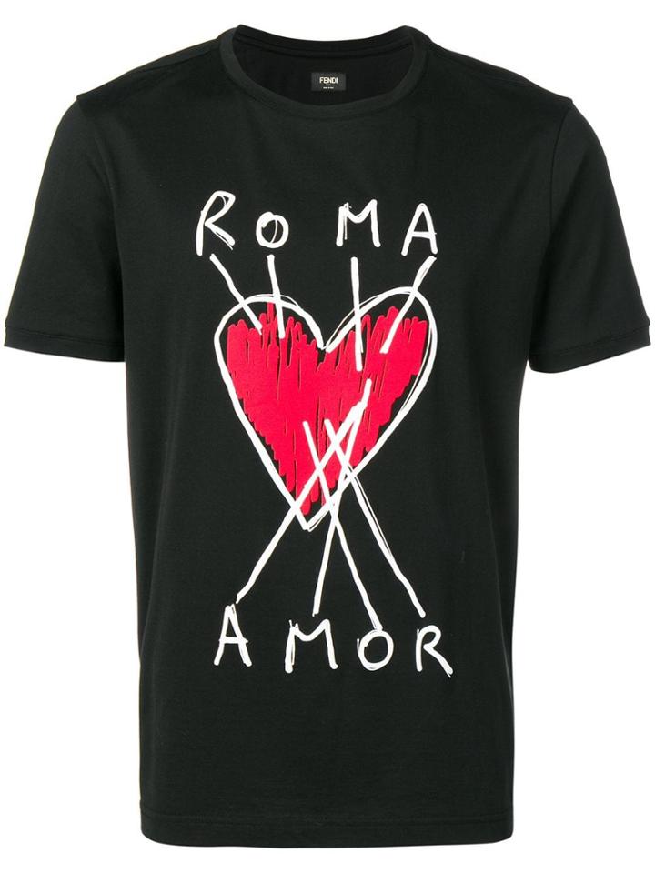 Fendi Roma Amor T-shirt - Black