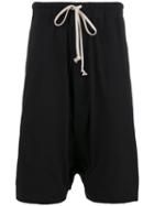 Rick Owens Drkshdw Drop-crotch Shorts, Men's, Size: Large, Black, Cotton