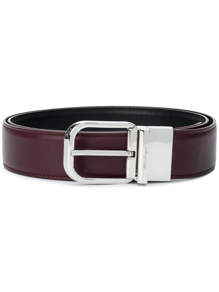 Salvatore Ferragamo Adjustable Buckle Belt - Red
