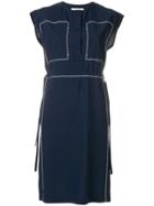 Ports 1961 Stitch Detail Drawstring Waist Dress - Blue