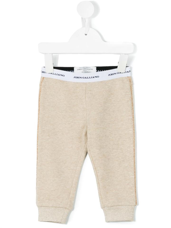 John Galliano Kids - Logo Waistband Track Trousers - Kids - Cotton/polyester - 18 Mth, Nude/neutrals