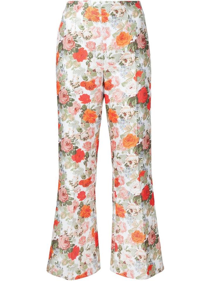 Emilia Wickstead Floral Print Flared Trousers