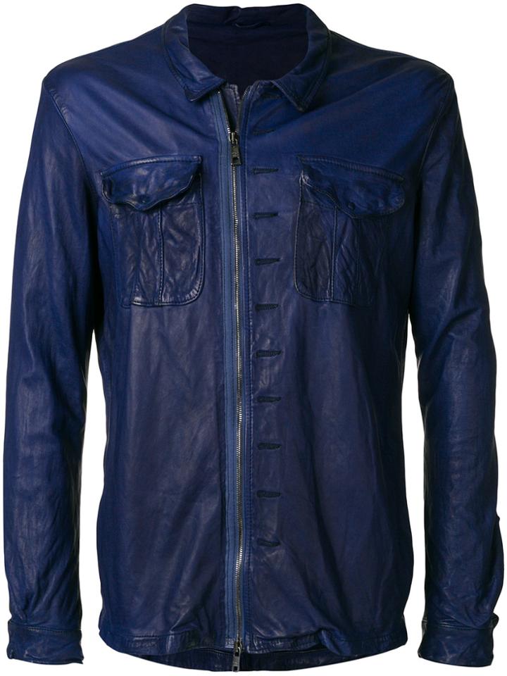 Giorgio Brato Creased Zipped Jacket - Blue