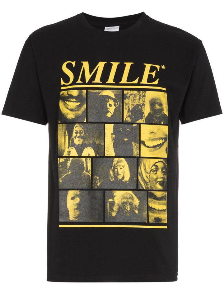 Just A T-shirt Kieron Livingstone Smile Print T Shirt - Black
