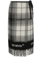 Off-white Check Blanket Skirt - Grey