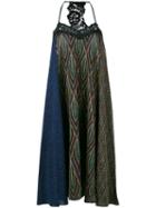 Circus Hotel - Lurex And Lace Dress - Women - Polyester/viscose - 42, Blue, Polyester/viscose
