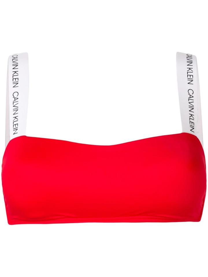 Calvin Klein Jeans Bandeau Bikini Top - Red