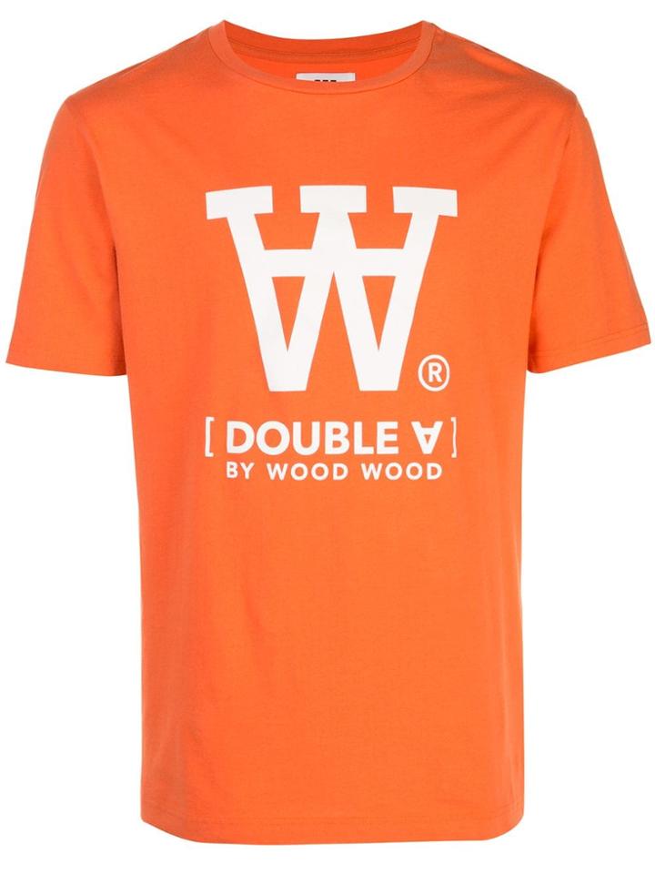 Wood Wood Logo Print T-shirt - Orange