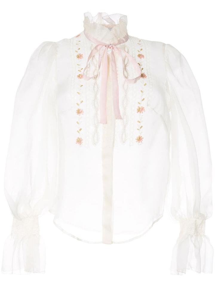 Ingie Paris Embroidered Long-sleeved Shirt - Yellow