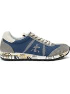 Premiata White Lucy Sneakers, Men's, Size: 43, Blue, Polyethylene-vinyl Acetate Peva/rubber/calf Leather/polycarbonite