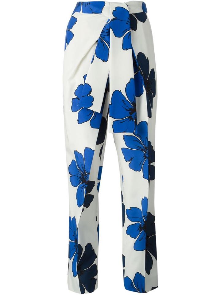 Chloé Flower Print Trousers, Women's, Size: 36, Nude/neutrals, Silk/polyester