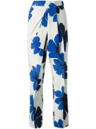 Chloé Flower Print Trousers, Women's, Size: 36, Nude/neutrals, Silk/polyester