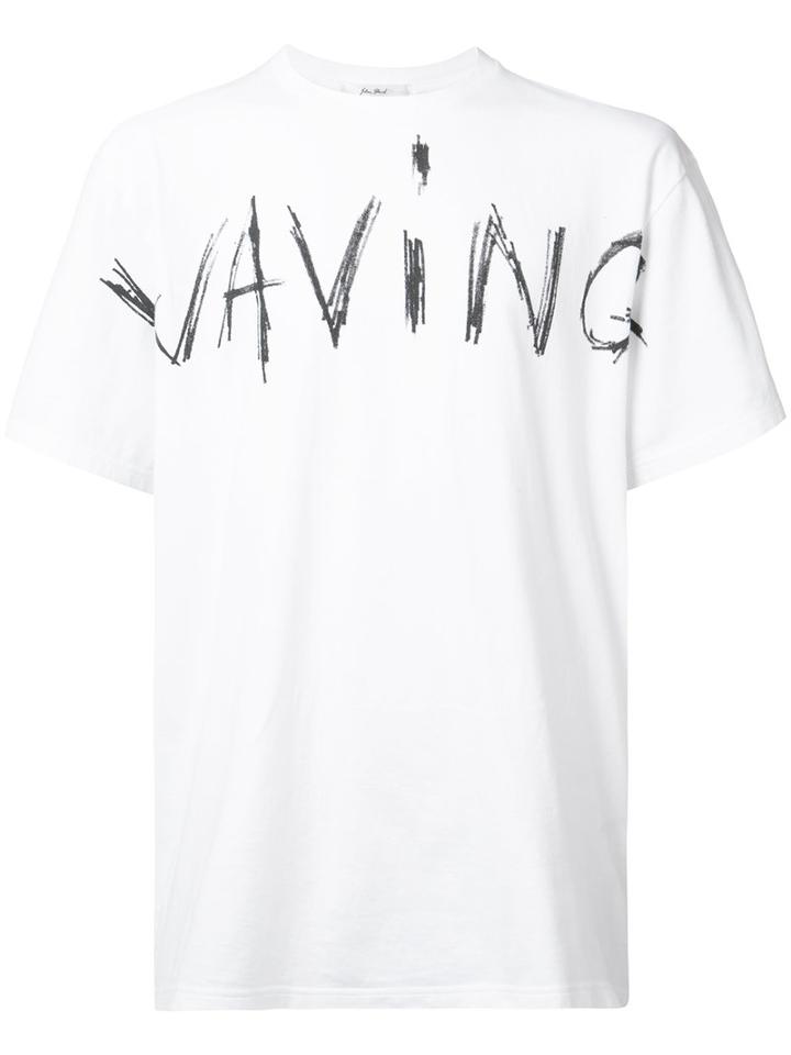 Julien David Waving T-shirt, Size: Medium, White, Cotton