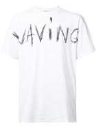 Julien David Waving T-shirt, Size: Medium, White, Cotton