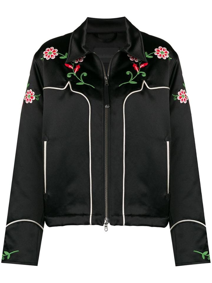 Diesel Black Gold Cropped Jacket In Embroidered Duchesse