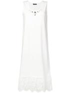 Twin-set Tank Top-dress With Lace Panel - White