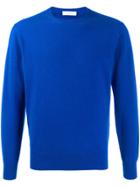 Cruciani Crew Neck Ribbed Knit Sweater - Blue