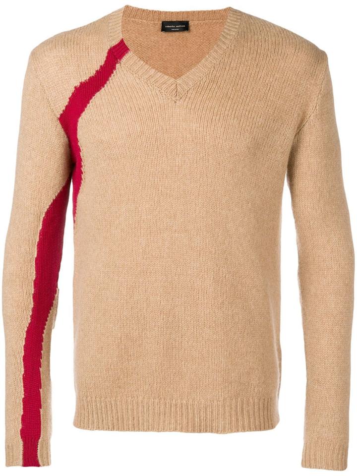 Roberto Collina Side Stripe Sweater - Neutrals