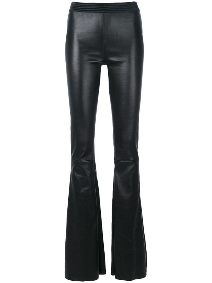 Drome Flared Leather Trousers - Black