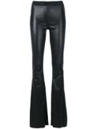 Drome Flared Leather Trousers - Black