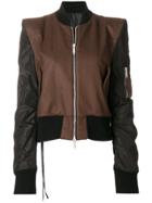 Unravel Project Contrast Bomber Jacket - Brown