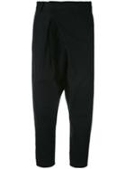 Comme Des Garçons Noir Kei Ninomiya - Front Pleat Cropped Trousers - Women - Cotton - M, Black, Cotton