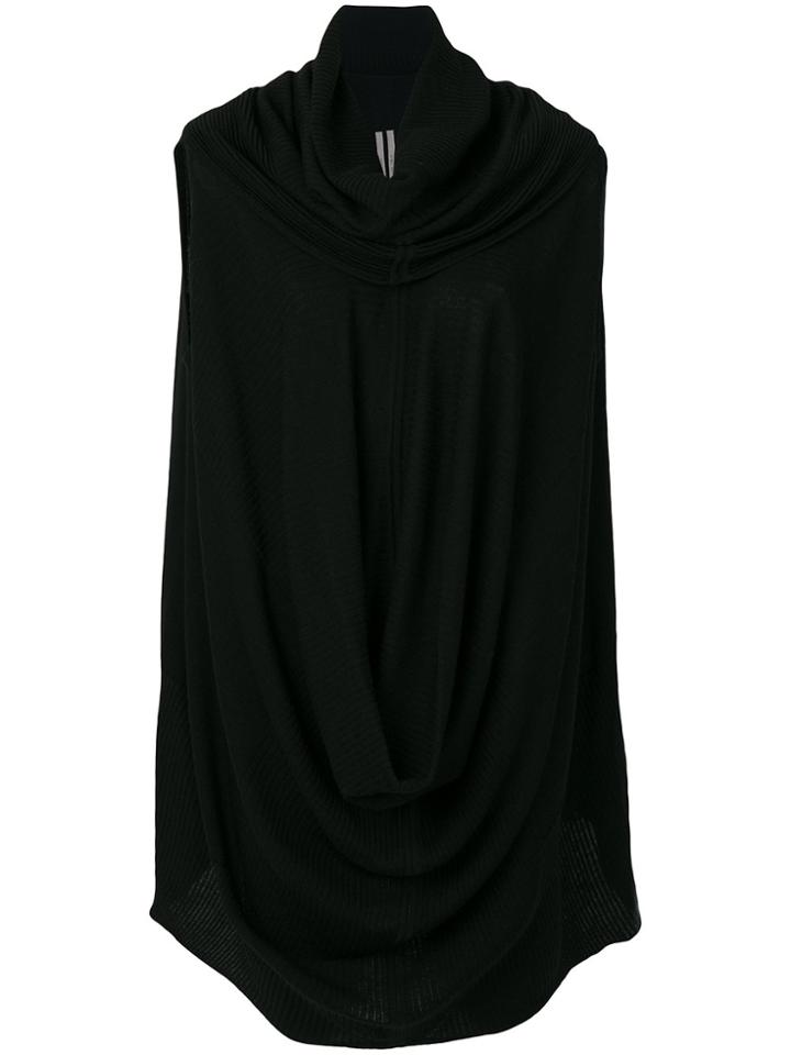 Rick Owens Draped Asymmetric Top - Black