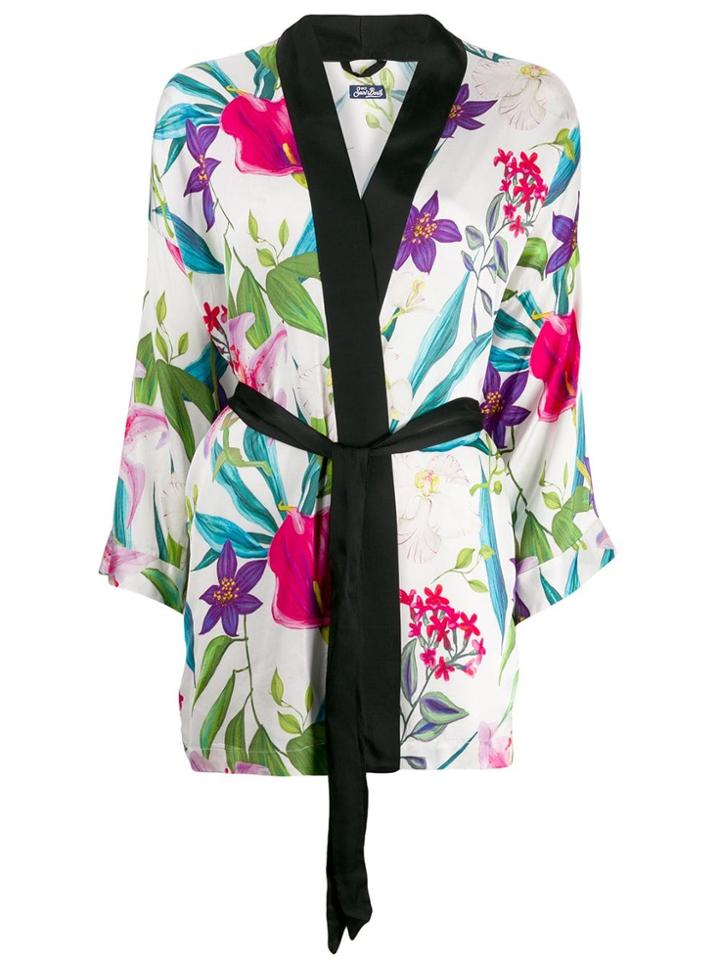 Mc2 Saint Barth Xena Floral Print Kimono - White