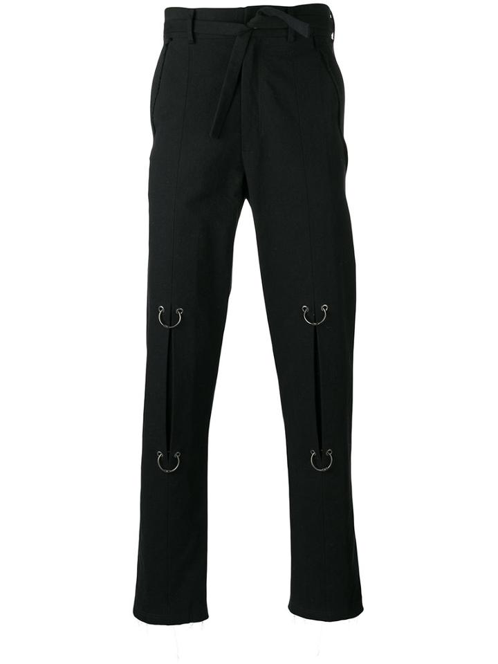 Damir Doma Rings Applique Pants, Men's, Size: Small, Black, Cotton
