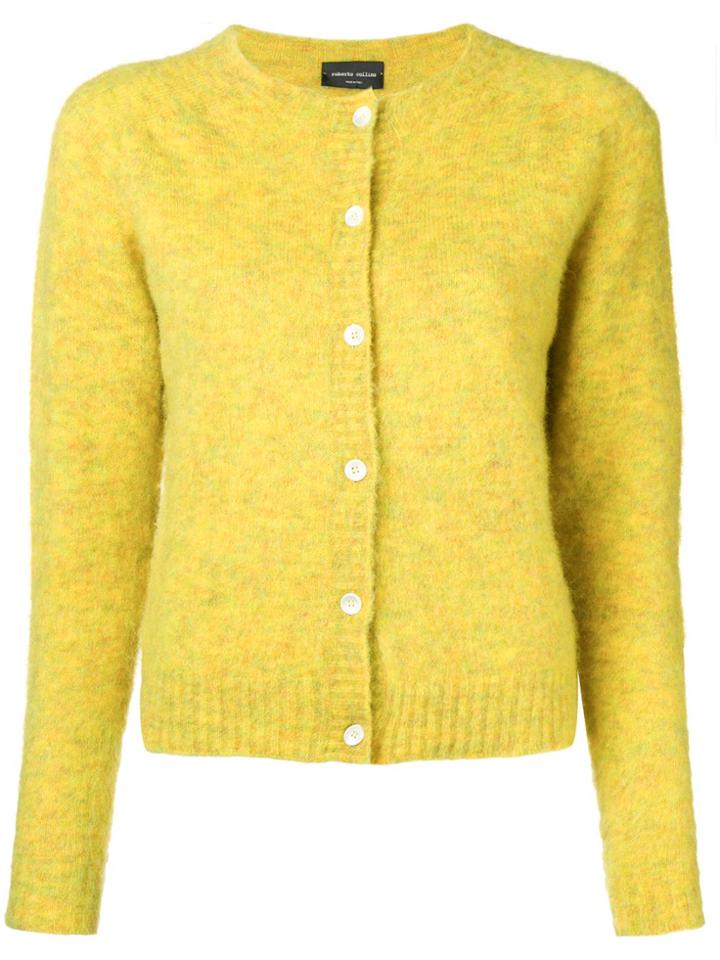 Roberto Collina Round Neck Cardigan - Yellow & Orange