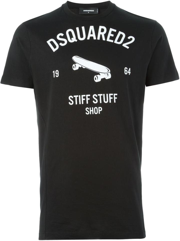 Dsquared2 Logo T-shirt, Men's, Size: L, Black, Cotton