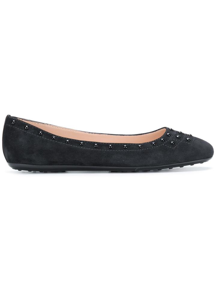 Tod's Studded Ballerina Pumps - Black