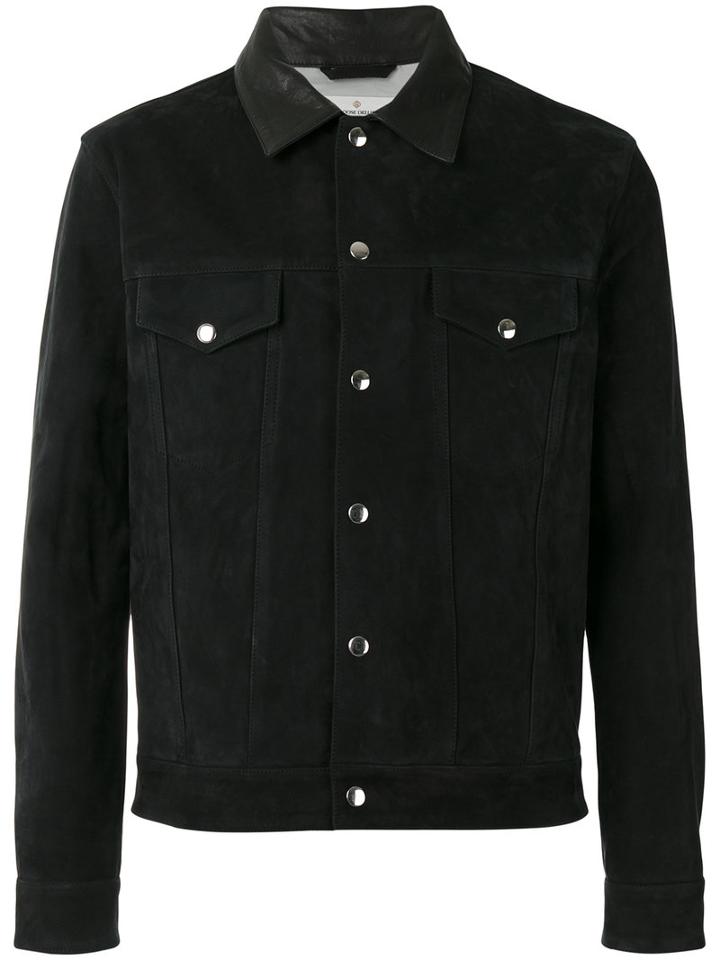 Golden Goose Deluxe Brand Buttoned Jacket, Men's, Size: Xl, Black, Calf Leather/viscose/polyester