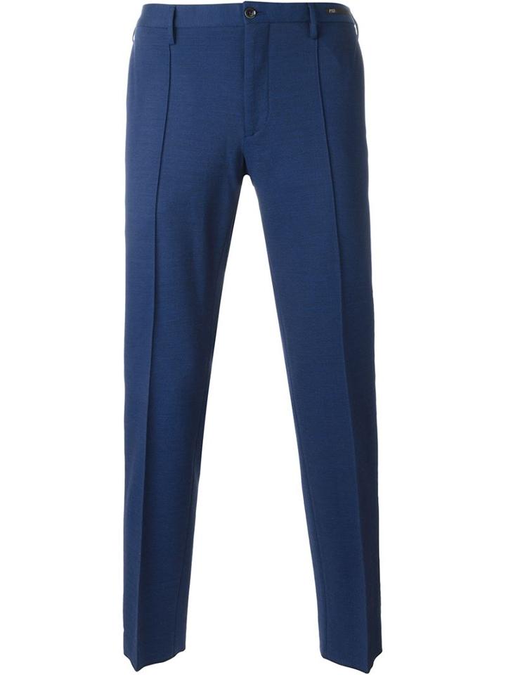 Pt01 Casual Trousers, Men's, Size: 54, Blue, Cotton