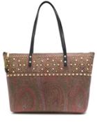 Etro Studded Paisley Tote - Brown