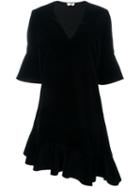 Fendi Flared Asymmetric Dress, Women's, Size: 42, Black, Cotton/spandex/elastane/silk