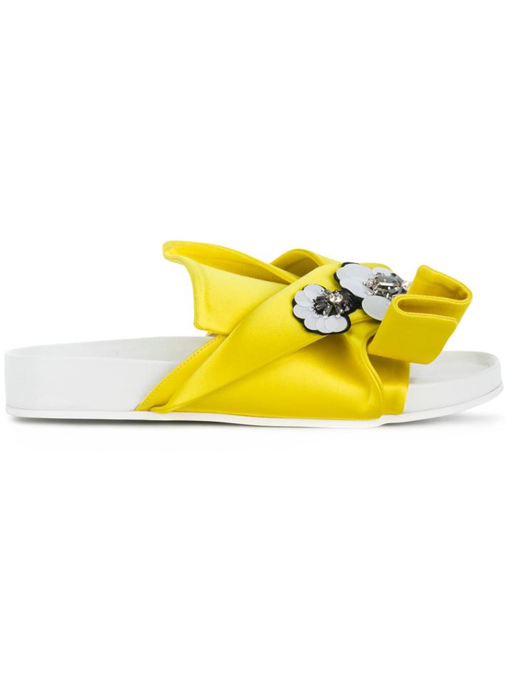 No21 Embellished Bow Sandals - Yellow & Orange