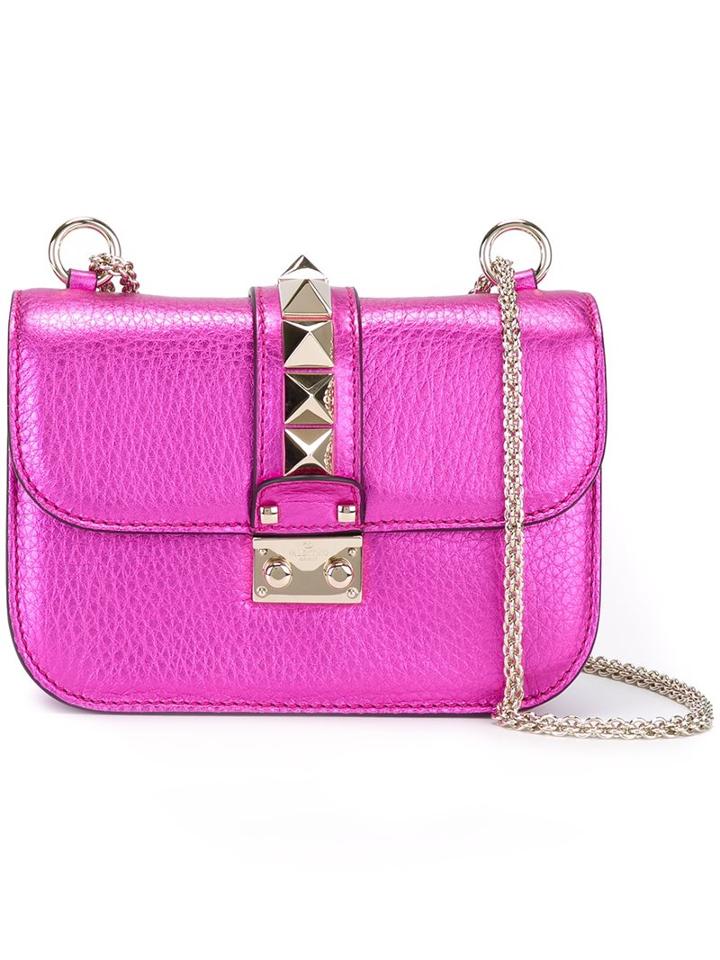 Valentino Small 'glam Lock' Shoulder Bag, Women's, Pink/purple