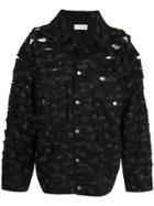 Faith Connexion Ripped Stud-embellished Shirt Jacket - Black