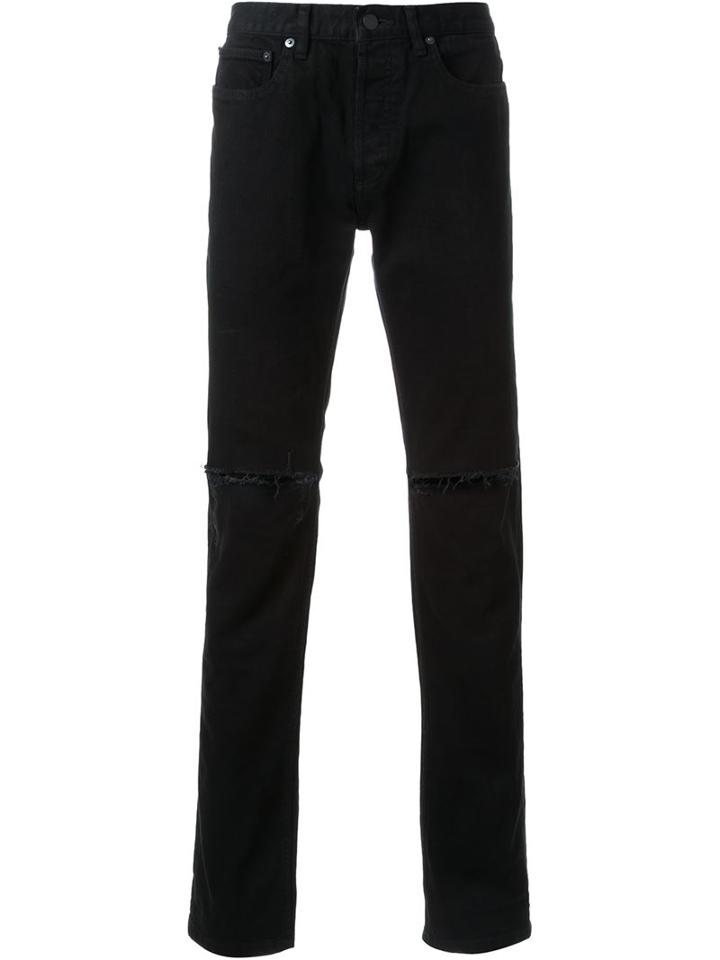 Hl Heddie Lovu Distressed Slim-fit Jeans, Men's, Size: 31, Black, Cotton/polyurethane