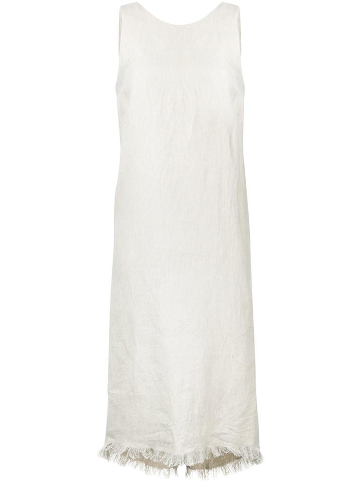 Cityshop - Fringed Dress - Women - Cotton/linen/flax - 36, Nude/neutrals, Cotton/linen/flax