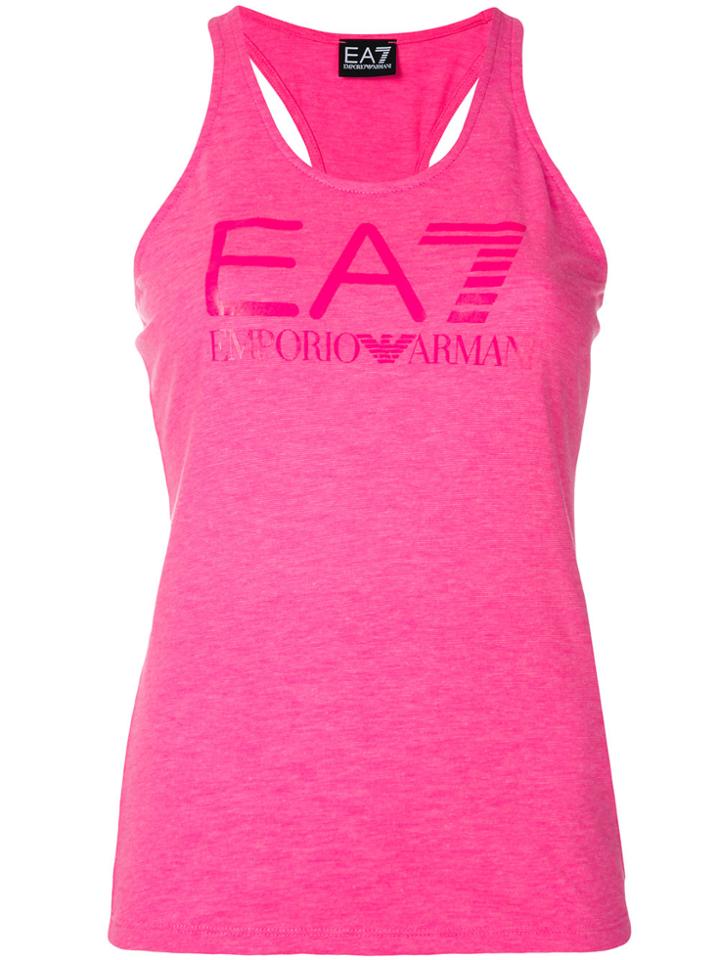Ea7 Emporio Armani Logo Racer Vest - Pink & Purple