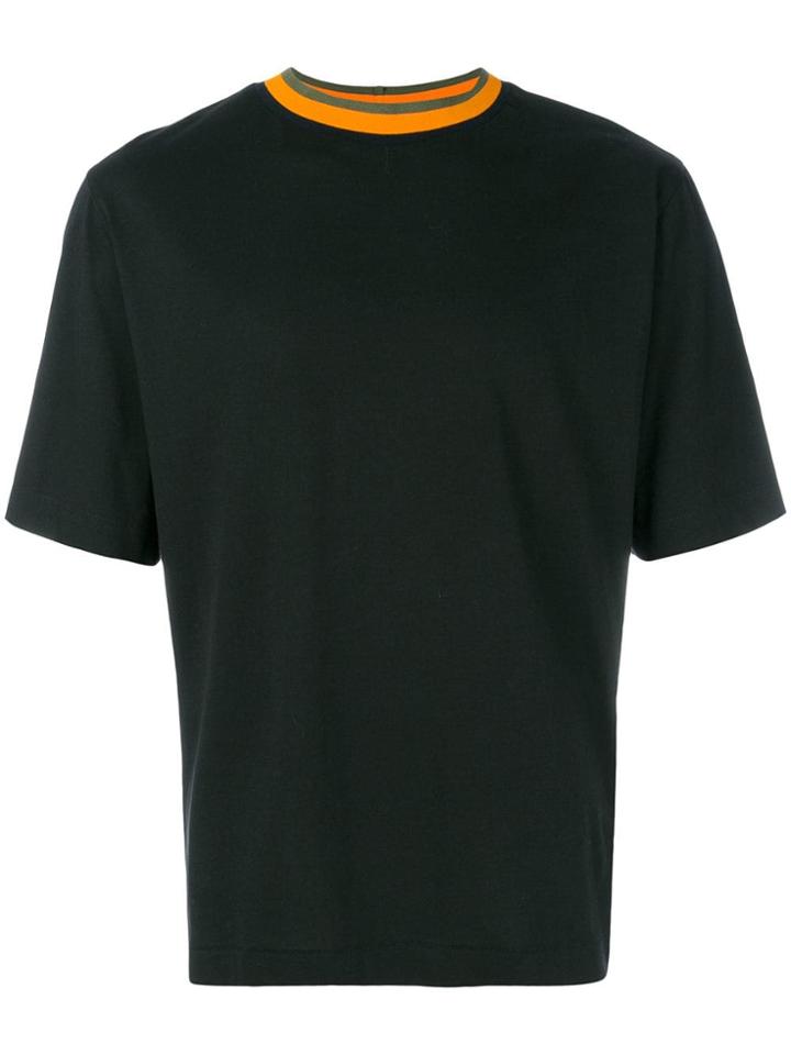 Études Contrast Neck T-shirt - Black