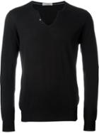 Paolo Pecora Fine Knit Jumper, Men's, Size: S, Black, Silk/cotton