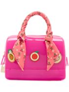 Furla Appliqued Candy Tote - Pink & Purple