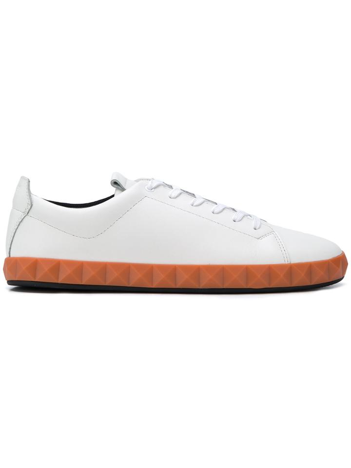 Emporio Armani Studded Lace-up Sneakers - White