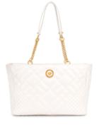 Versace Medusa Quilted Tote - White