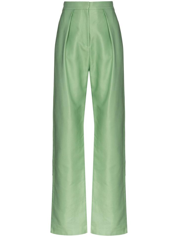 Aleksandre Akhalkatsishvili High Waist Wide Leg Trousers - Green